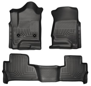 GMC Yukon Floor Liners - Front & 2nd Seat - Husky Liners - WeatherBeater - Black - 2015